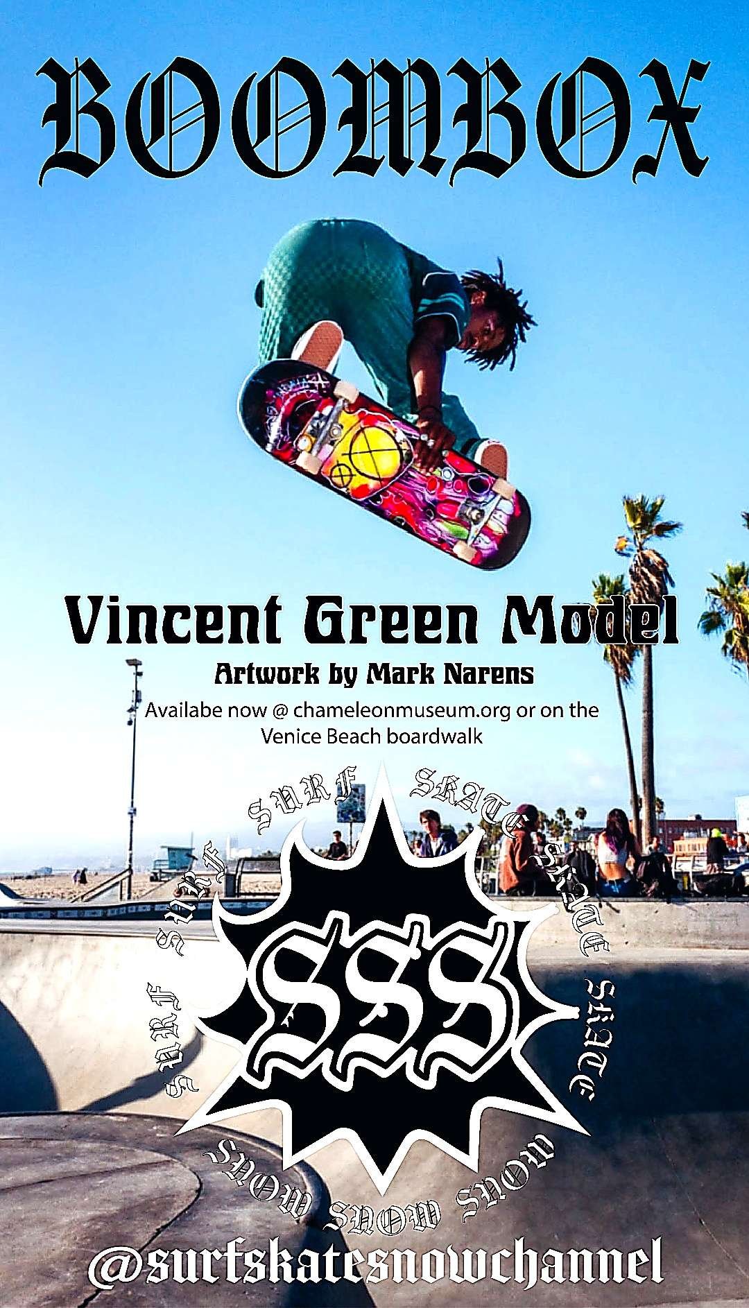 BOOMBOX — Vincent Green Model, artwork by Mark Narens