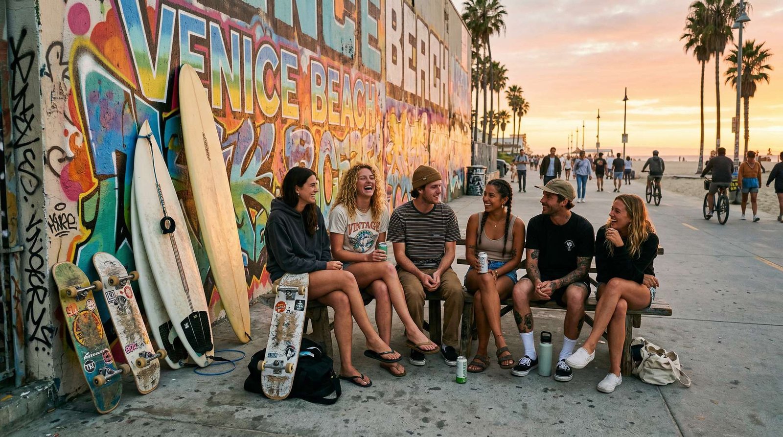 SSS crew at Venice Beach boardwalk
